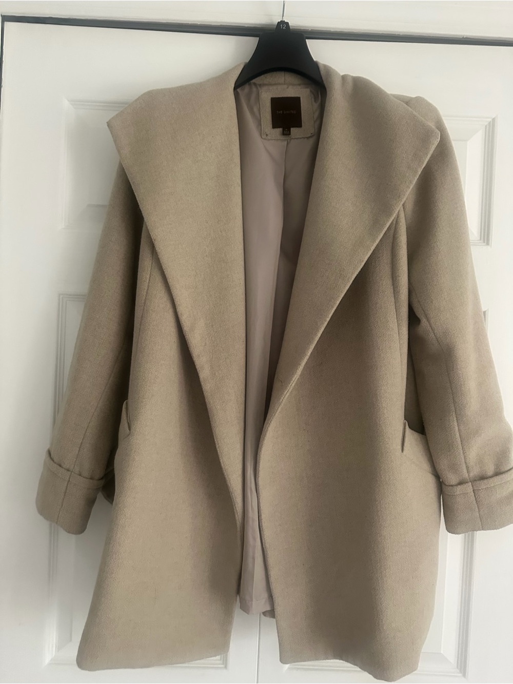 The Limited Hooded Pea Coat in Beige